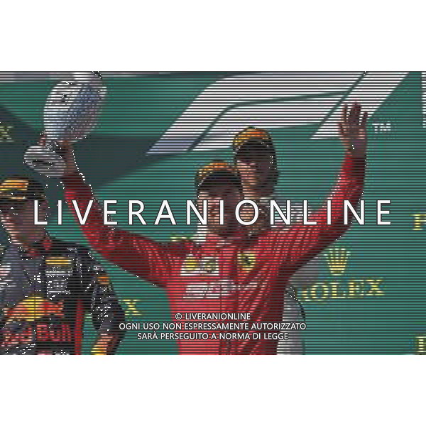 Sebastian Vettel (GER) Ferrari celebrates his third position on the podium. 04.08.2019. Formula 1 World Championship, Rd 12, Hungarian Grand Prix, Budapest, Hungary, Race Day. AG ALDO LIVERANI SAS-ONLY ITALY