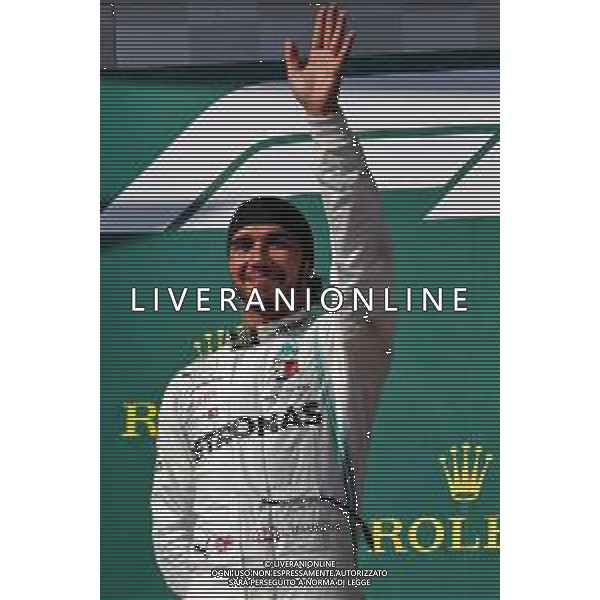Race winner Lewis Hamilton (GBR) Mercedes AMG F1 celebrates on the podium. 04.08.2019. Formula 1 World Championship, Rd 12, Hungarian Grand Prix, Budapest, Hungary, Race Day. AG ALDO LIVERANI SAS-ONLY ITALY