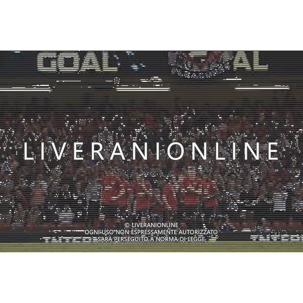 INTERNATIONAL CHAMPIONS CUP 2019 Manchester United - A.C. Milan 03/08/2019 nella foto: Esultanza Manchester United dopo il goal ©Claudio Zamagni/Agenzia Aldo Liverani s.a.s. manchester united celebrates after scoring a goal during International Champions Cup 2019 between Manchester United and A.C.Milan at Principality Stadium on August 3 2019 photo credit by Claudio Zamagni/Aldo Liverani Photo Agency
