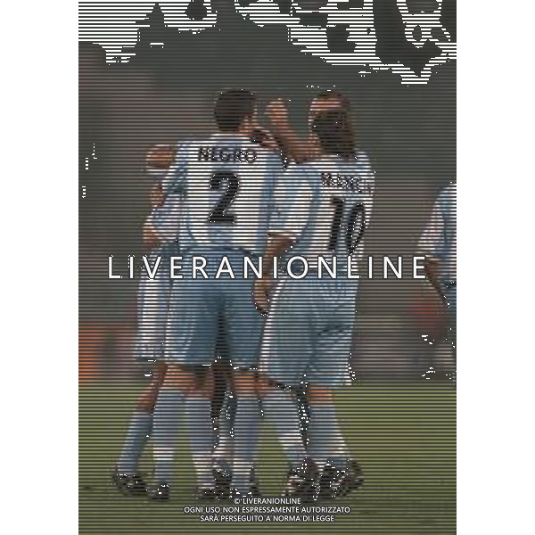 29-09-1999 ROMA CHAMPINS LEAGUE LAZIO NK MARIBOR 4-0 NELLA FOTO ABBRACCI GIOCATORI LAZIO AG ALDO LIVERANI SAS