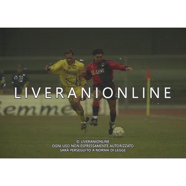 22-02-1998 VERONA CAMPIONATO DI CALCIO SERIE B CHIEVO VERONA-GENOA 0-1 NELLA FOTO ALESSANDRO ROMANO E SILVIO GIUSTI AG ALDO LIVERANI SAS