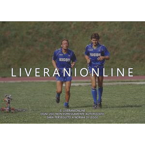RETROSPETTIVA PREBEN LARSEN ELKJAER CALCIATORE NELLA FOTO PREBEN LARSEN ELKJAER CON LA MAGLIA DEL VERONA CALCIO CON ROBERTO SOLDA\' NELL\'ANNO 1987-88 AG ALDO LIVERANI SAS