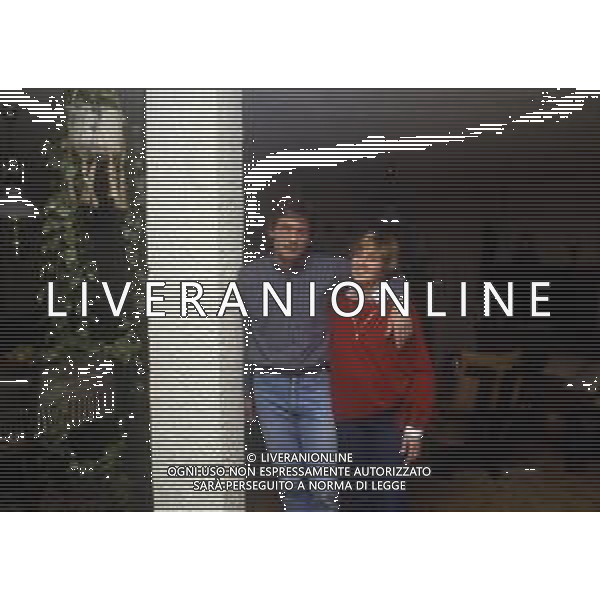 RETROSPETTIVA PREBEN LARSEN ELKJAER CALCIATORE NELLA FOTO PREBEN LARSEN ELKJAER CON LA MOGLIE NELL\'ANNO 1985 AG ALDO LIVERANI SAS