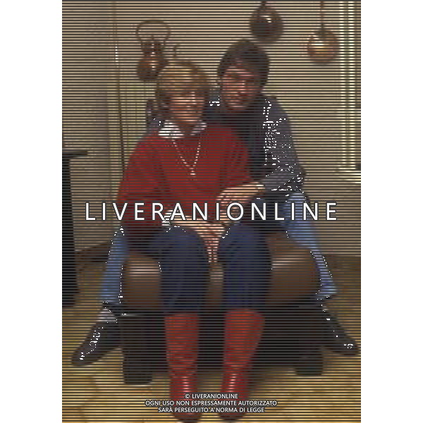 RETROSPETTIVA PREBEN LARSEN ELKJAER CALCIATORE NELLA FOTO PREBEN LARSEN ELKJAER CON LA MOGLIE NELL\'ANNO 1985 AG ALDO LIVERANI SAS