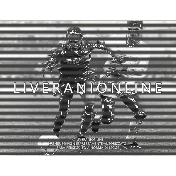 RETROSPETTIVA PREBEN LARSEN ELKJAER CALCIATORE NELLA FOTO PREBEN LARSEN ELKJAER CON LA MAGLIA DEL VERONA CALCIO E MASSIMO BRAMBATI IN VERONA EMPOLI AG ALDO LIVERANI SAS