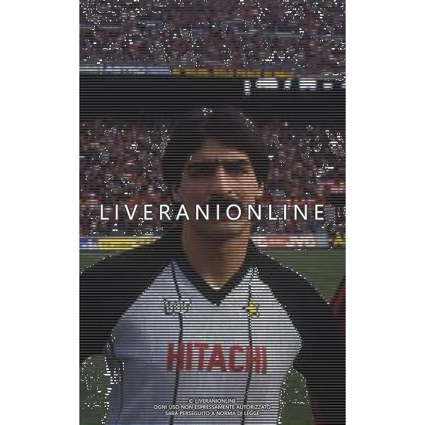 RETROSPETTIVA GIULIO NUCIARI CALCIATORE NELLA FOTO GIULIO NUCIARI CON LA MAGLIA DEL MILAN CALCIO AG ALDO LIVERANI SAS