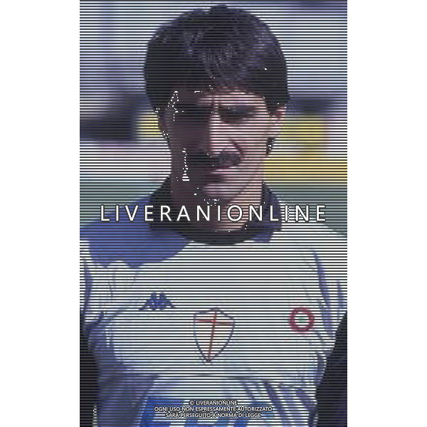 RETROSPETTIVA GIULIO NUCIARI CALCIATORE 1989 NELLA FOTO GIULIO NUCIARI CON LA MAGLIA DELLA SAMPDORIA AG ALDO LIVERANI SAS