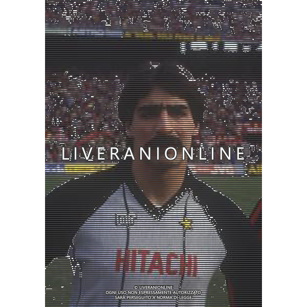 RETROSPETTIVA GIULIO NUCIARI CALCIATORE NELLA FOTO GIULIO NUCIARI CON LA MAGLIA DEL MILAN CALCIO AG ALDO LIVERANI SAS