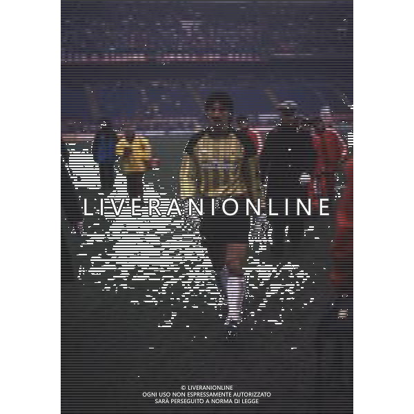 RETROSPETTIVA GIULIO NUCIARI CALCIATORE NELLA FOTO GIULIO NUCIARI CON LA MAGLIA DEL MILAN CALCIO AG ALDO LIVERANI SAS
