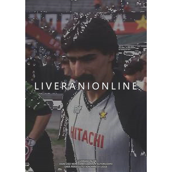 RETROSPETTIVA GIULIO NUCIARI CALCIATORE NELLA FOTO GIULIO NUCIARI CON LA MAGLIA DEL MILAN CALCIO AG ALDO LIVERANI SAS