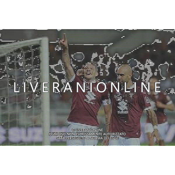 Torino 08.08.2019 Stadio Grande Torino Torino vs Shakhtyor Soligorsk terzo turno qualificazioni Europa League 2019/2020 ©Viganti/Agenzia Aldo Liverani Nella foto: esultanza andrea belotti e simone zaza / AGENZIA ALDO LIVERANI SAS