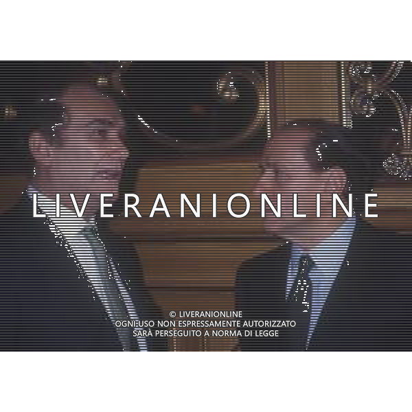 RETROSPETTIVA ERNESTO PELLEGRINI PRESIDENTE INTER CALCIO NELLA FOTO ERNESTO PELLEGRINI PRESIDENTE INTER CON SILVIO BERLUSCONI AG ALDO LIVERANI SAS