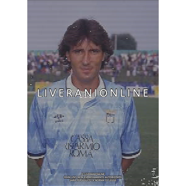 RETROSPETTIVA PAOLO BERUATTO CALCIATORE NELLA FOTO PAOLO BERUATTO CON LA MAGLIA DELLA LAZIO CALCIO AG ALDO LIVERANI SAS