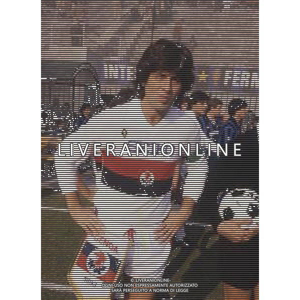 RETROSPETTIVA CLAUDIO ONOFRI CALCIATORE E ALLENATORE NELLA FOTO CLAUDIO ONOFRI CON LA MAGLIA DEL GENOA CALCIO AG ALDO LIVERANI SAS