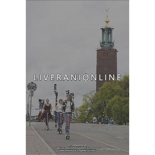 Stoccolma - Città\' e Capitale della Svezia 13/08/2019 nella foto: persone con il monopattino ©Claudio Zamagni/Agenzia Aldo Liverani s.a.s. people with mono skate in Stockholm City the first city of Sweden ©Claudio Zamagni/Aldo Liverani Photo Agency