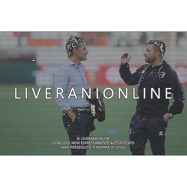 CHIAVARI 16 08 2019 COPPA ITALIA GENOA-IMOLESE 4-1 NELLA FOTO PRESIDENTE DELL\'IMOLESE CALCIO LORENZO SPAGNOLI E FEDERICO COPPITELLI ALLENATORE IMOLESE FOTO GIANNI SANNA-AG ALDO LIVERANI SAS