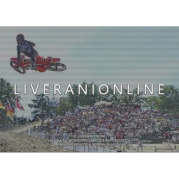 IMOLA SABATO 17 AGOSTO 2019 AUTODROMO ENZO E DINO FERRARI MOTOCROSS NELLA FOTO:IMOLA SABATO 17 AGOSTO 2019 AUTODROMO ENZO E DINO FERRARI MOTOCROSS NELLA FOTO: MXGP TIM GAYSER SPETTACOLARE SALTO FOTO GIANNI SANNA-AG ALDO LIVERANI SAS