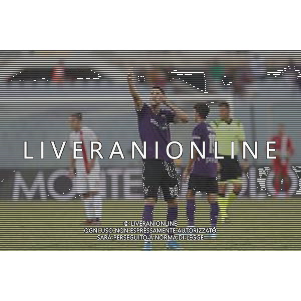 Fiorentina - Monza coppa Italia - 18/08/2019 nella foto: Esultanza dopo il primo gol di Vlahovic Dusan (acf Fiorentina) ©Claudio Zamagni/Agenzia Aldo Liverani s.a.s. Vlahovic Dusan (acf Fiorentina) celebrates after scoring a goal during Italian\'s Cup soccer match between Acf Fiorentina and Monza at Artemio Franchi Stadium on August 18 2019 in Florence photo credit by Claudio Zamagni/Aldo Liverani Photo Agency / AGENZIA ALDO LIVERANI SAS