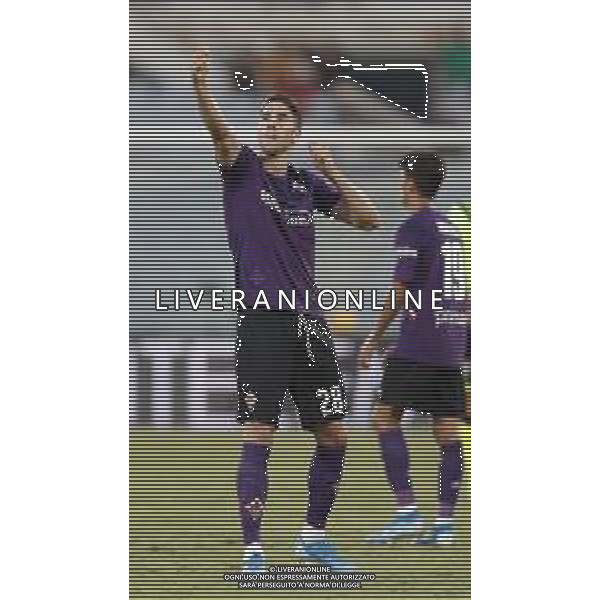 Fiorentina - Monza coppa Italia - 18/08/2019 nella foto: Esultanza dopo il goal di Vlahovic Dusan (acf Fiorentina) ©Claudio Zamagni/Agenzia Aldo Liverani s.a.s. Vlahovic Dusan (acf Fiorentina) celebrates after scoring a goal during Italian\'s Cup soccer match between Acf Fiorentina and Monza at Artemio Franchi Stadium on August 18 2019 in Florence photo credit by Claudio Zamagni/Aldo Liverani Photo Agency
