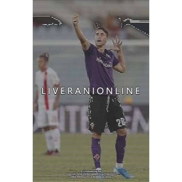 Fiorentina - Monza coppa Italia - 18/08/2019 nella foto: Esultanza Vlahovic Dusan (acf Fiorentina) dopo il goal ©Claudio Zamagni/Agenzia Aldo Liverani s.a.s. Vlahovic Dusan (acf Fiorentina) celebrates after scoring a goal during Italian\'s Cup soccer match between Acf Fiorentina and Monza at Artemio Franchi Stadium on August 18 2019 in Florence photo credit by Claudio Zamagni/Aldo Liverani Photo Agency