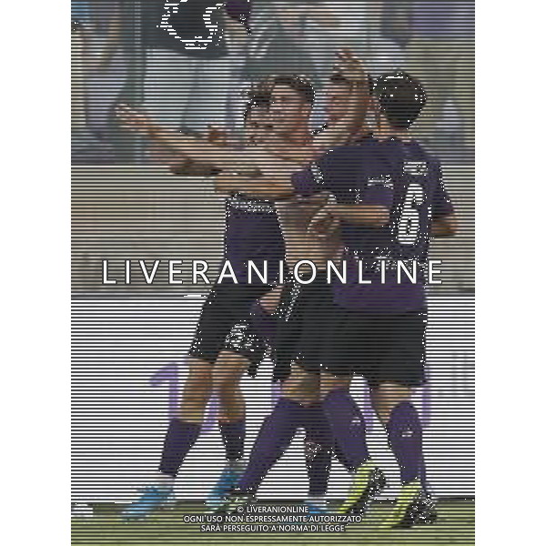Fiorentina - Monza coppa Italia - 18/08/2019 nella foto: Esultanza fiorentina dopo il goal di Vlahovic Dusan ©Claudio Zamagni/Agenzia Aldo Liverani s.a.s. fiorentina celebrates after scoring a goal during Italian\'s Cup soccer match between Acf Fiorentina and Monza at Artemio Franchi Stadium on August 18 2019 in Florence photo credit by Claudio Zamagni/Aldo Liverani Photo Agency / AGENZIA ALDO LIVERANI SAS
