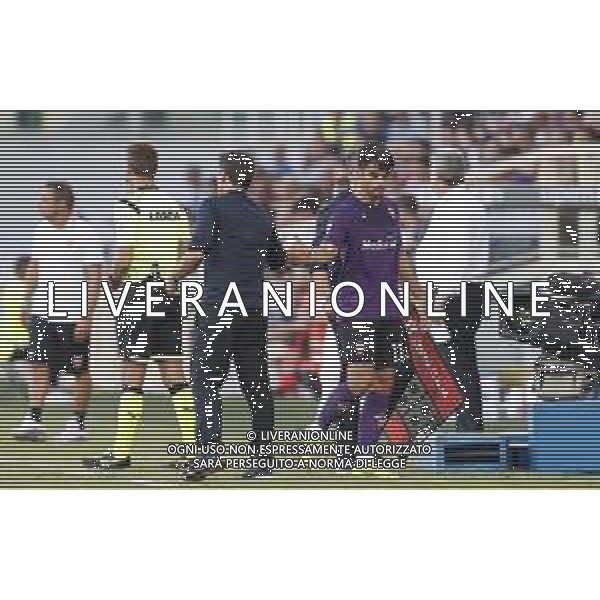 Fiorentina - Monza coppa Italia - 18/08/2019 nella foto: Mister Vincenzo Montella e (fiorentina) Riccardo Sottil (acf Fiorentina) ©Claudio Zamagni/Agenzia Aldo Liverani s.a.s. Mister Vincenzo Montella (fiorentina) and Riccardo Sottil (acf Fiorentina)during Italian\'s Cup soccer match between Acf Fiorentina and Monza at Artemio Franchi Stadium on August 18 2019 in Florence photo credit by Claudio Zamagni/Aldo Liverani Photo Agency / AGENZIA ALDO LIVERANI SAS