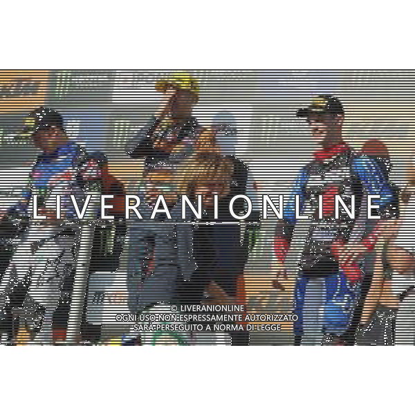 IMOLA 20 08 2019 MONDIALE DI MOTOCROSS MXGP NELLA FOTO SINDACA MANUELA SANGIORGI CON I PILOTI FOTO GIANNI SANNA-AG ALDO LIVERANI SAS