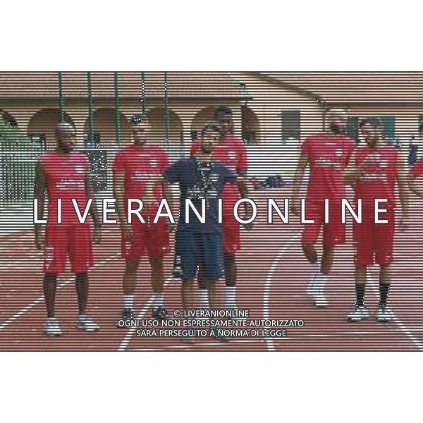 IMOLA 22 08 2019 ANDREA COSTA BASKET SERIE A2 PRIMO ALLENAMENTO NELLA FOTO PREPARATORE ATLETICO CARLO MARANI CON I GIOCATORI TIMOTHY BOWERS IVANAJ NICOLA ANTHONY MORSE TOMMASO INGROSSO E ROBERT FULTZ FOTO GIANNI SANNA-AG ALDO LIVERANI SAS
