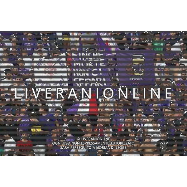 Fiorentina - Napoli Campionato di Calcio Serie A 24/08/2019 nella foto: striscioni bandiere tifosi della fiorentina ©Claudio Zamagni/Agenzia Aldo Liverani supporters of fiorentina during Italian Serie A TIM soccer match between Fiorentina and Napoli at Artemio Franchi Stadium in Florence on August 24 2019 photo credit by Claudio Zamagni/Aldo Liverani Photo Agency