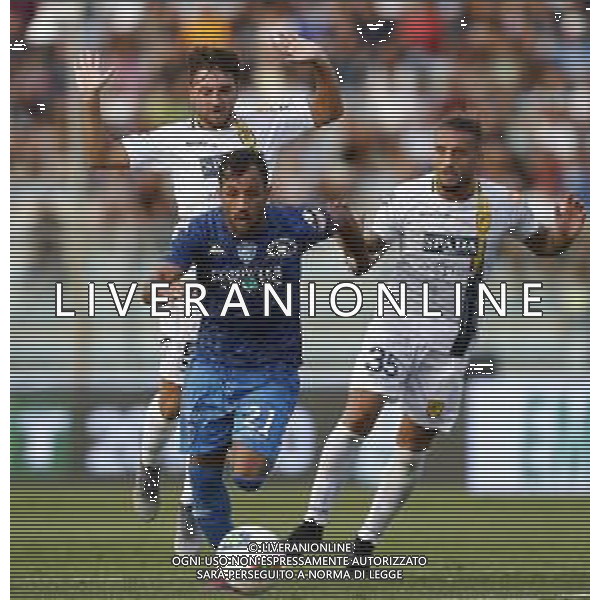 Empoli - Juve Stabia Serie BKT 25/08/2019 nella foto: Laribi Karim(Empoli f.c.) Tonucci Denis (Juve Stabia) ©Claudio Zamagni/Agenzia Aldo Liverani Laribi Karim(Empoli f.c.) Tonucci Denis (Juve Stabia) during Italian Serie BKT soccer match between Empoli and Juve Stabia at Carlo Castellani Stadium in Empoli on August 25 2019 photo credit by Claudio Zamagni/Aldo Liverani Photo Agency