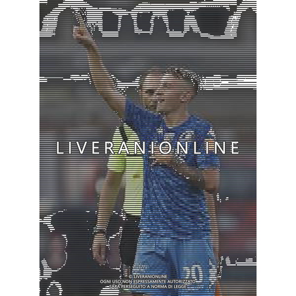 Empoli - Juve Stabia Serie BKT 25/08/2019 nella foto: esultanza La Gumina Antonio(Empoli f.c.) dopo il goal ©Claudio Zamagni/Agenzia Aldo Liverani La Gumina Antonio(Empoli f.c.) celebrates after scoring a goal during Italian Serie BKT soccer match between Empoli and Juve Stabia at Carlo Castellani Stadium in Empoli on August 25 2019 photo credit by Claudio Zamagni/Aldo Liverani Photo Agency