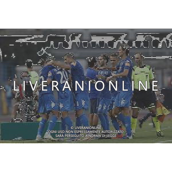 Empoli - Juve Stabia Serie BKT 25/08/2019 nella foto: esultanza empoli dopo il goal ©Claudio Zamagni/Agenzia Aldo Liverani empoli celebrates after scoring a goal during Italian Serie BKT soccer match between Empoli and Juve Stabia at Carlo Castellani Stadium in Empoli on August 25 2019 photo credit by Claudio Zamagni/Aldo Liverani Photo Agency