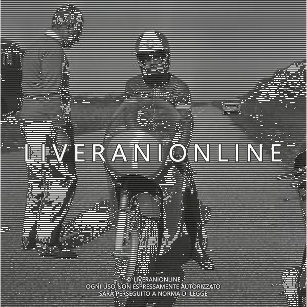 RETROSPETTIVA GIACOMO AGOSTINI PILOTA MOTOCICLISMO NELLA FOTO GIACOMO AGOSTINI NELL\'ANNO 1971 CASCINA COSTA AG ALDO LIVERANI SAS