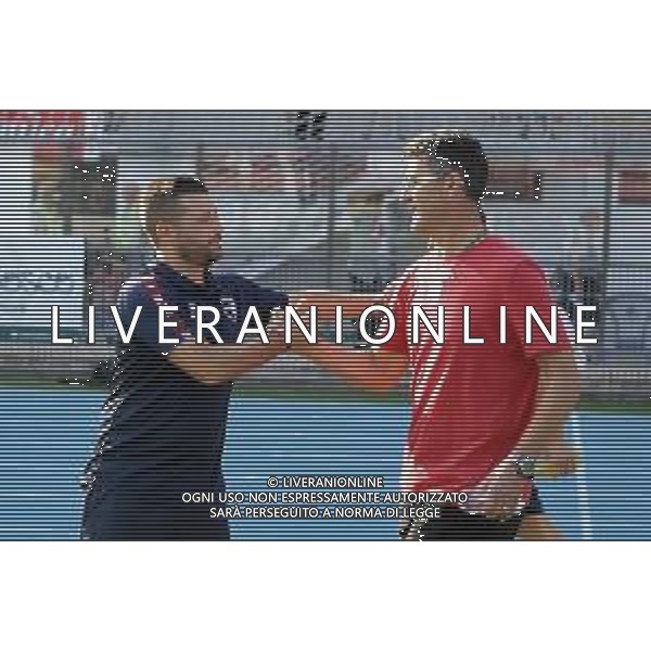 26 08 2019 RIMINI-IMOLESE CALCIO SERIE C NELLA FOTO ALLENATORE DELL\'IMOLESE FEDERICO COPPITELLI E MARIO PETRONE ALLENATORE RIMINI CALCIO FOTO GIANNI SANNA-AG ALDO LIVERANI SAS