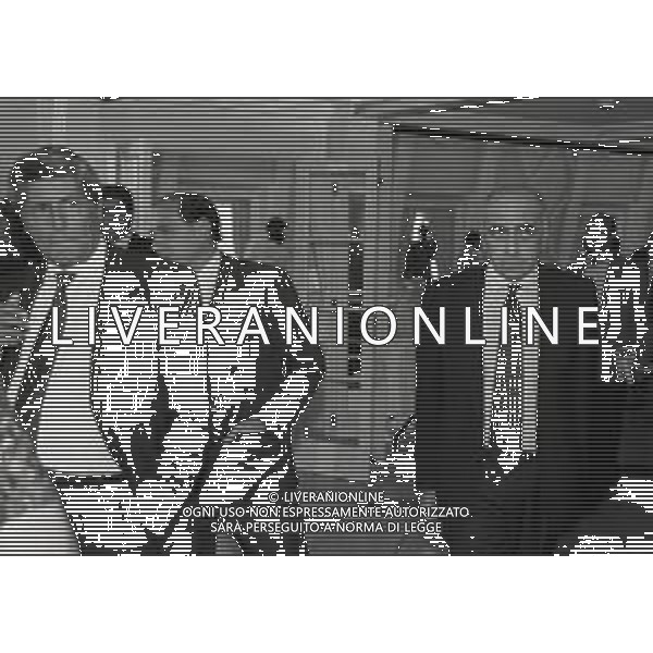 RETROSPETTIVA ADRIANO GALLIANI PRESIDENTE NAPOLI CALCIO NELLA FOTO LUCIANO NIZZOLA CON ADRIANO GALLIANI E SILVIO BERLUSCONI1990-1991 AG ALDO LIVERANI SAS 