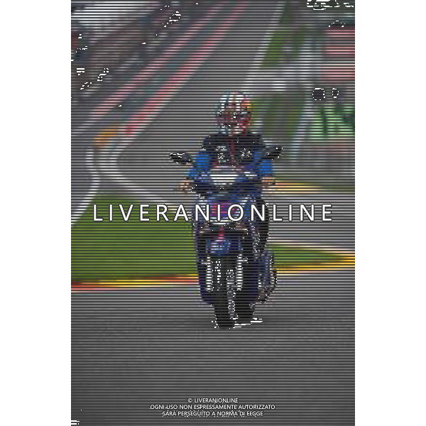 Pierre Gasly (FRA) Scuderia Toro Rosso rides the circuit on a scooter. 29.08.2019. Formula 1 World Championship, Rd 13, Belgian Grand Prix, Spa Francorchamps, Belgium, Preparation Day. AG ALDO LIVERANI SAS-ONLY ITALY