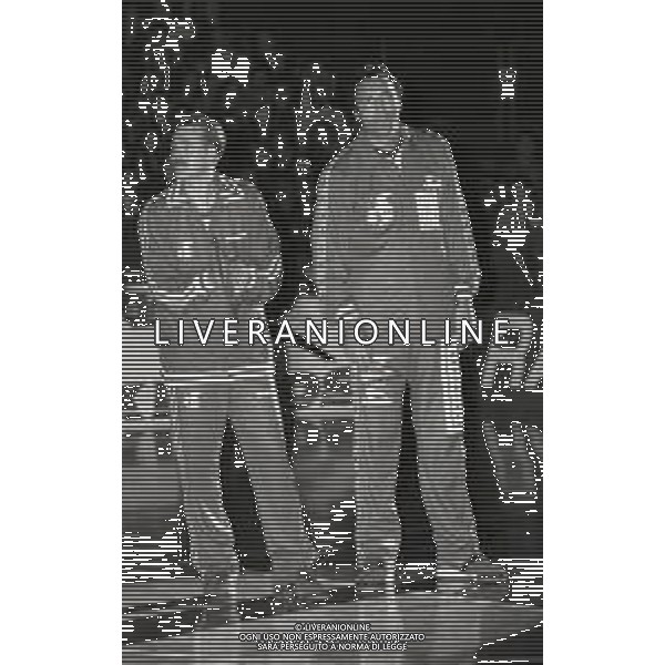 1994-1995 MILANO- ADDIO AL BASKET DI DINO MENEGHIN E MIKE D\'ANTONI NELLA FOTO DINO MENEGHIN E MIKE D\'ANTONI AG ALDO LIVERANI SAS