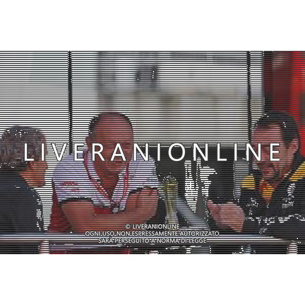 (L to R): Alain Prost (FRA) Renault F1 Team Special Advisor; Frederic Vasseur (FRA) Alfa Romeo Racing Team Principal. 30.08.2019. Formula 1 World Championship, Rd 13, Belgian Grand Prix, Spa Francorchamps, Belgium, Practice Day. AG ALDO LIVERANI SAS-ONLY ITALY