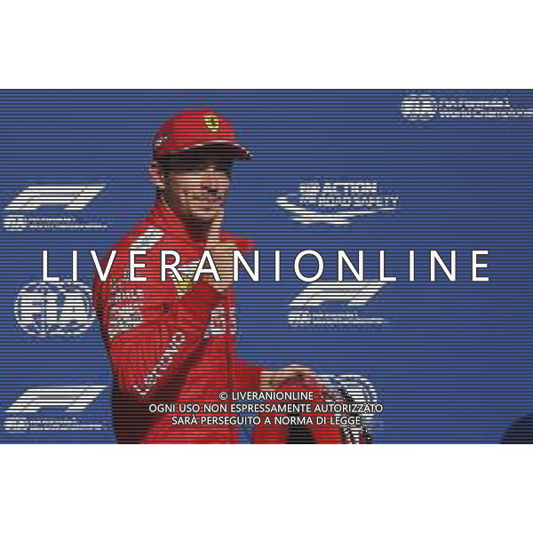 Charles Leclerc (MON) Ferrari celebrates his pole position in qualifying parc ferme. 31.08.2019. Formula 1 World Championship, Rd 13, Belgian Grand Prix, Spa Francorchamps, Belgium, Qualifying Day. /AGENZIA ALDO LIVERANI SAS - ITALY ONLY EDITORIAL USE ONLY - GP F1 BELGIO PROVE UFFICIALI QUALIFICHE