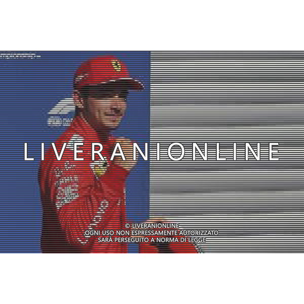 Charles Leclerc (MON) Ferrari celebrates his pole position in qualifying parc ferme. 31.08.2019. Formula 1 World Championship, Rd 13, Belgian Grand Prix, Spa Francorchamps, Belgium, Qualifying Day. /AGENZIA ALDO LIVERANI SAS - ITALY ONLY EDITORIAL USE ONLY - GP F1 BELGIO PROVE UFFICIALI QUALIFICHE