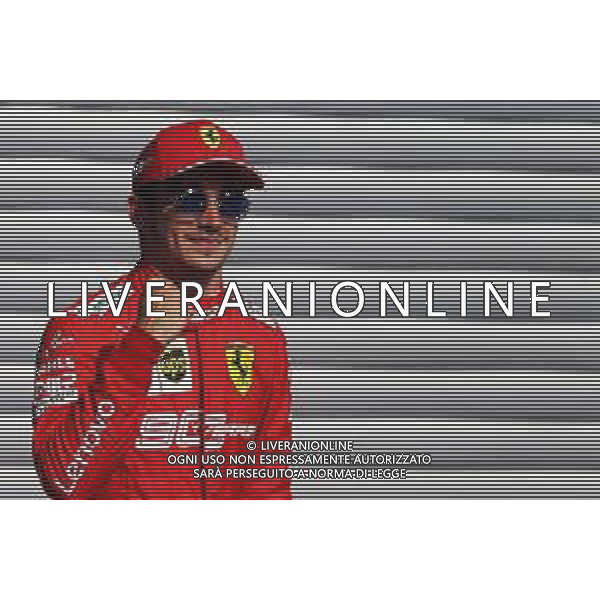 Charles Leclerc (MON) Ferrari celebrates his pole position in qualifying parc ferme. 31.08.2019. Formula 1 World Championship, Rd 13, Belgian Grand Prix, Spa Francorchamps, Belgium, Qualifying Day. /AGENZIA ALDO LIVERANI SAS - ITALY ONLY EDITORIAL USE ONLY - GP F1 BELGIO PROVE UFFICIALI QUALIFICHE