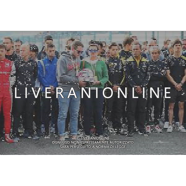 F1, F2, and F3 pay their respects to Anthoine Hubert with his family. 01.09.2019. Formula 1 World Championship, Rd 13, Belgian Grand Prix, Spa Francorchamps, Belgium, Race Day. - Tributo ad Anthoine Hubert, pilota automobilistico francese di Formula 2, morto dopo un incidente a Spa in Belgio il 31.08.2019 - /AGENZIA ALDO LIVERANI SAS - ITALY ONLY EDITORIAL USE ONLY