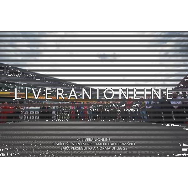 F1, F2, and F3 pay their respects to Anthoine Hubert. 01.09.2019. Formula 1 World Championship, Rd 13, Belgian Grand Prix, Spa Francorchamps, Belgium, Race Day. - Tributo ad Anthoine Hubert, pilota automobilistico francese di Formula 2, morto dopo un incidente a Spa in Belgio il 31.08.2019 - /AGENZIA ALDO LIVERANI SAS - ITALY ONLY EDITORIAL USE ONLY