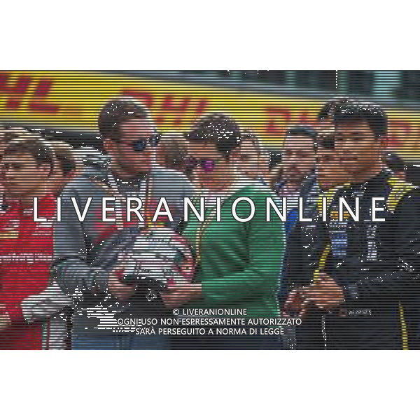F1, F2, and F3 pay their respects to Anthoine Hubert with his family. 01.09.2019. Formula 1 World Championship, Rd 13, Belgian Grand Prix, Spa Francorchamps, Belgium, Race Day. - Tributo ad Anthoine Hubert, pilota automobilistico francese di Formula 2, morto dopo un incidente a Spa in Belgio il 31.08.2019 - /AGENZIA ALDO LIVERANI SAS - ITALY ONLY EDITORIAL USE ONLY