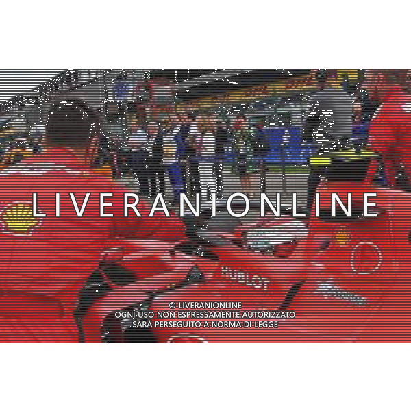 Charles Leclerc (MON) Ferrari SF90 on the grid with a tribute to Anthoine Hubert. 01.09.2019. Formula 1 World Championship, Rd 13, Belgian Grand Prix, Spa Francorchamps, Belgium, Race Day. /AGENZIA ALDO LIVERANI SAS - ITALY ONLY EDITORIAL USE ONLY - GP F1 BELGIO GARA SPA 01.09.2019