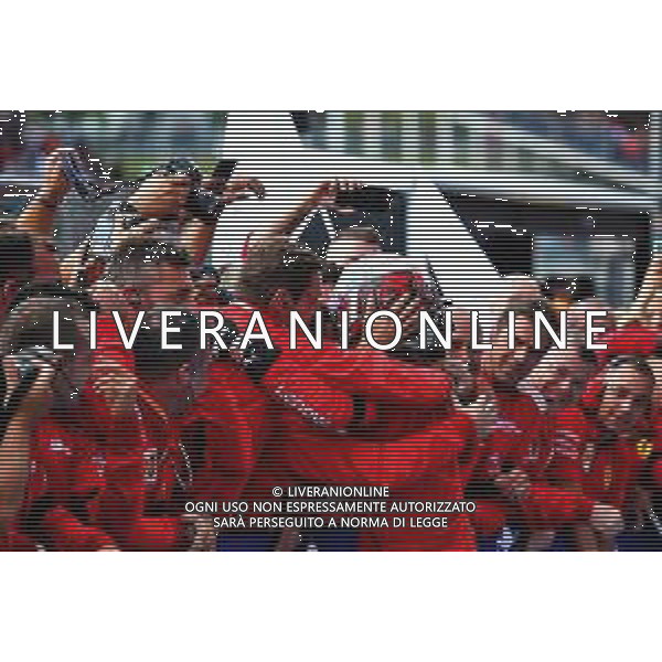 Race winner Charles Leclerc (MON) Ferrari celebrates in parc ferme with the team. 01.09.2019. Formula 1 World Championship, Rd 13, Belgian Grand Prix, Spa Francorchamps, Belgium, Race Day. /AGENZIA ALDO LIVERANI SAS - ITALY ONLY EDITORIAL USE ONLY - GP F1 BELGIO GARA SPA 01.09.2019