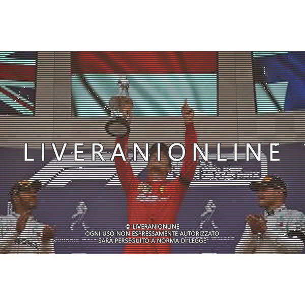 The podium (L to R): Lewis Hamilton (GBR) Mercedes AMG F1, second; Charles Leclerc (MON) Ferrari, race winner; Valtteri Bottas (FIN) Mercedes AMG F1, third. 01.09.2019. Formula 1 World Championship, Rd 13, Belgian Grand Prix, Spa Francorchamps, Belgium, Race Day. /AGENZIA ALDO LIVERANI SAS - ITALY ONLY EDITORIAL USE ONLY - GP F1 BELGIO GARA SPA 01.09.2019