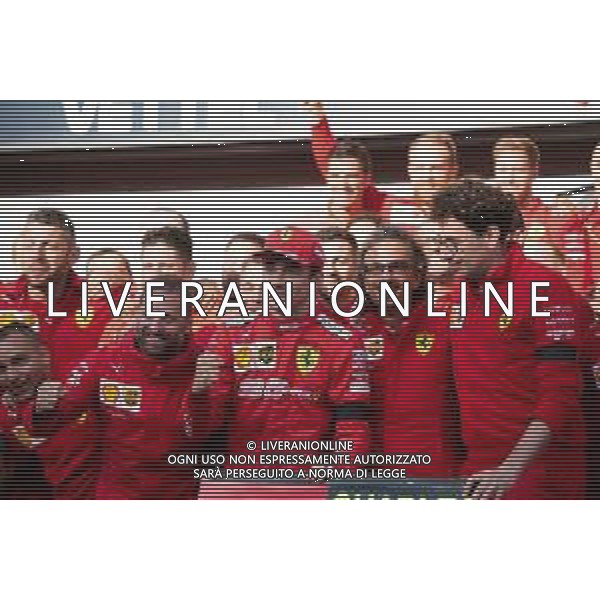 Race winner Charles Leclerc (MON) Ferrari celebrates with the team. 01.09.2019. Formula 1 World Championship, Rd 13, Belgian Grand Prix, Spa Francorchamps, Belgium, Race Day. AG ALDO LIVERANI SAS-ONLY ITALY