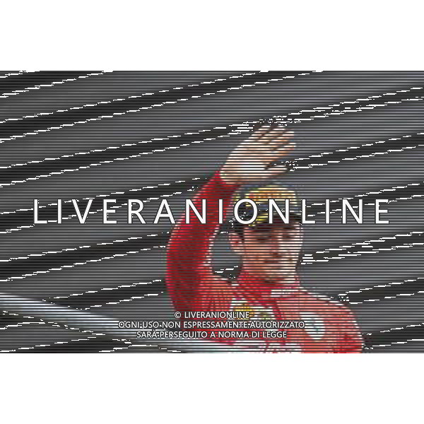 Race winner Charles Leclerc (MON) Ferrari celebrates on the podium. 01.09.2019. Formula 1 World Championship, Rd 13, Belgian Grand Prix, Spa Francorchamps, Belgium, Race Day. AG ALDO LIVERANI SAS-ONLY ITALY
