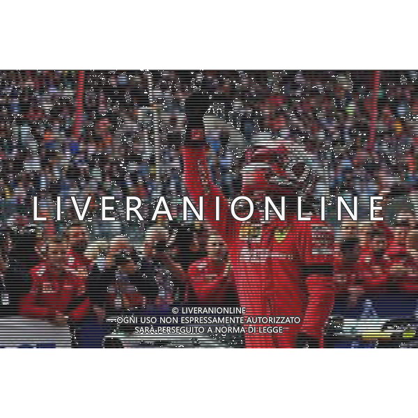 Race winner Charles Leclerc (MON) Ferrari celebrates in parc ferme. 01.09.2019. Formula 1 World Championship, Rd 13, Belgian Grand Prix, Spa Francorchamps, Belgium, Race Day. AG ALDO LIVERANI SAS-ONLY ITALY